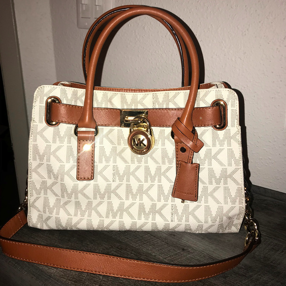 Michael Kors Hamilton Bag - Tan Monogram Print - Picture 1 of 5